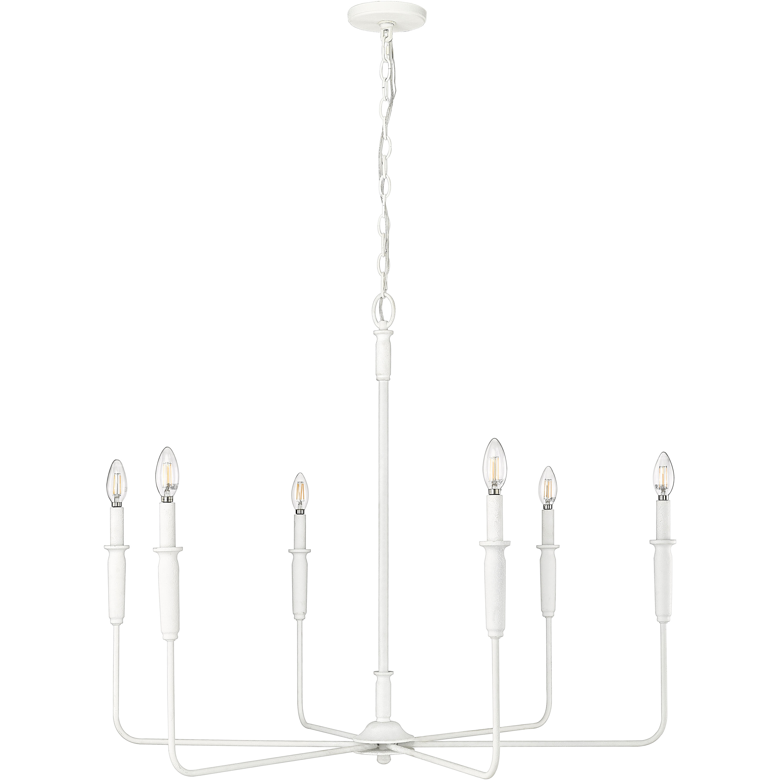 Savanne 6 Light 38 inch Textured White Chandelier Ceiling Light